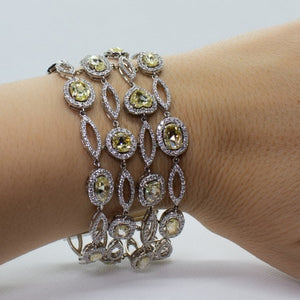 23.14ctw Fancy Yellow Rose Cut Diamond Bracelet