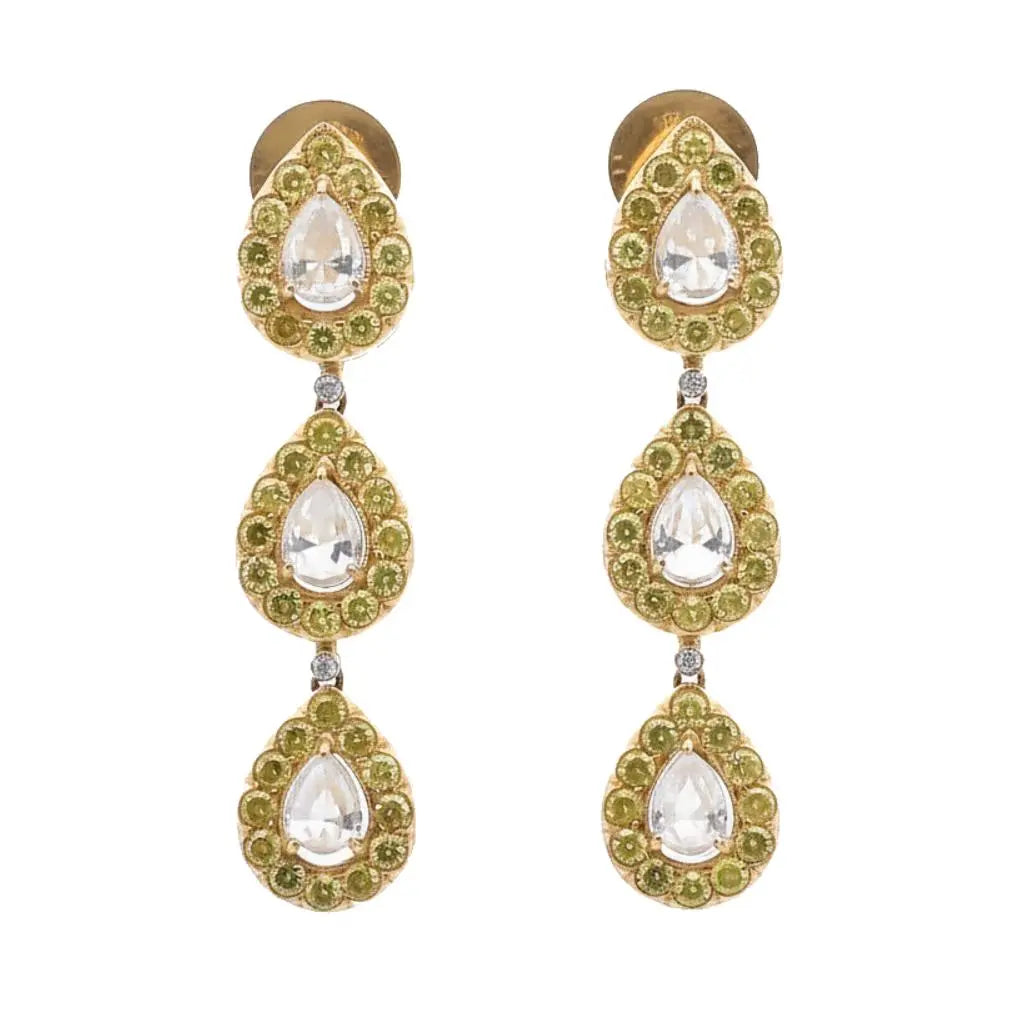 4.02ctw Pear Shaped Rose Cut Diamonds