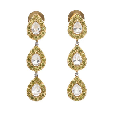 4.02ctw Pear Shaped Rose Cut Diamonds