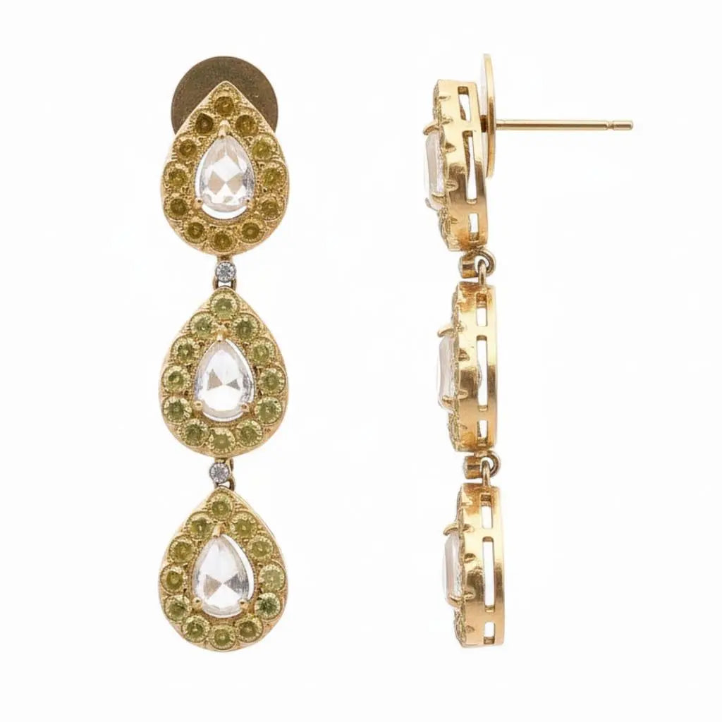 4.02ctw Pear Shaped Rose Cut Diamonds