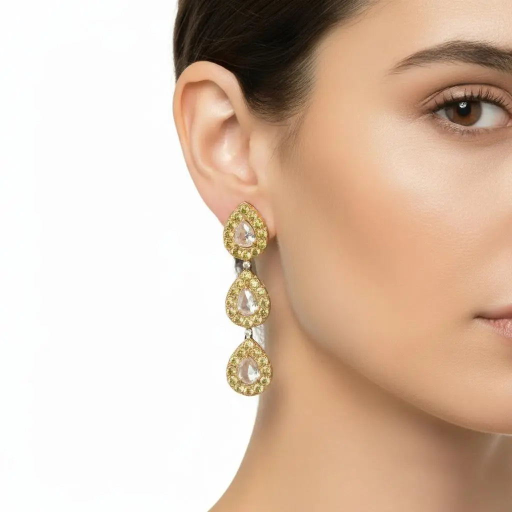 4.02ctw Pear Shaped Rose Cut Diamonds