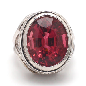 15.00ct Pink Tourmaline & 3.00ct Diamond Ring Sz. 6.5
