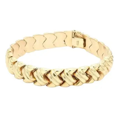 14k Yellow Gold Fancy Link Bracelet