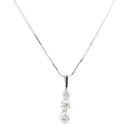 14k White Gold Pendant Necklace with Diamonds