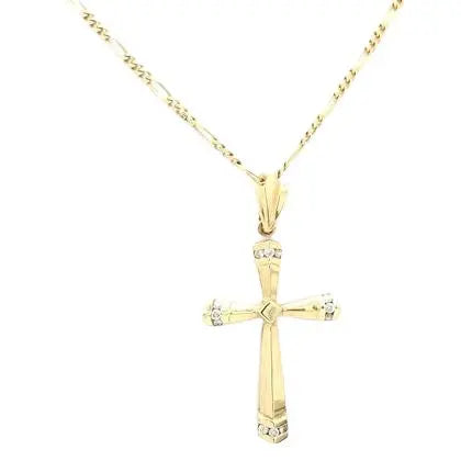 Diamond Cross Gold Pendant Necklace