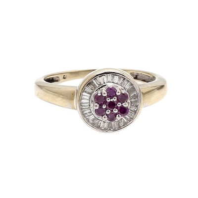 14K Yellow and White Gold Sapphire and Diamond Ring
