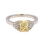 1.44ct Fancy Yellow Diamond and Two-Tone Gold Ring Sz. 6.5