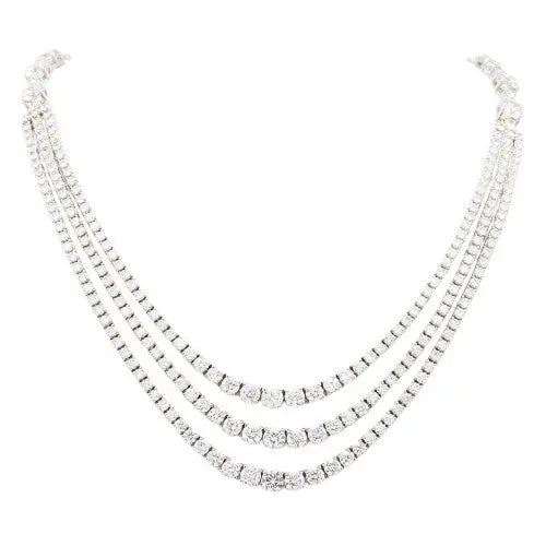 Three-Tier Necklace with Round Brilliant Diamonds