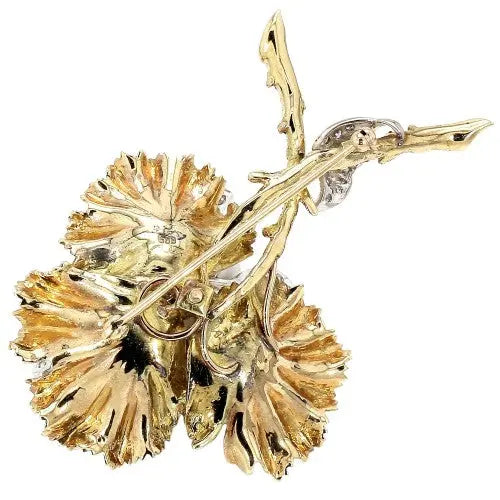 Tiffany & Co. Diamond and Baroque Pearl Pin, Maple Leaf Collection