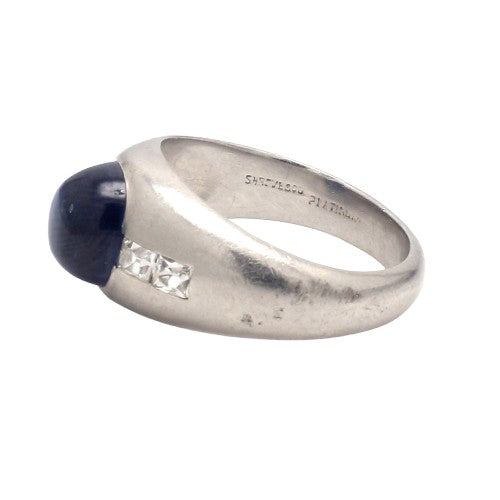 Shreve & Co. Double Cabochon Unheated Sapphire and Diamond Ring Sz.7.25