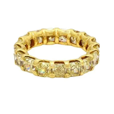 7.10ctw Fancy Intense Yellow Radiant Diamond Eternity Band