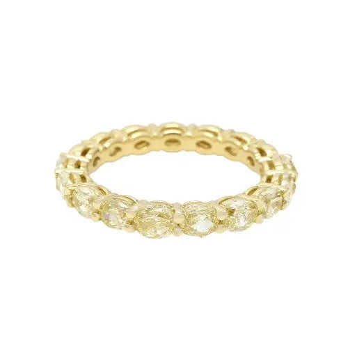 2.45ctw Oval Fancy Yellow Diamond Eternity Band Sz.6.5