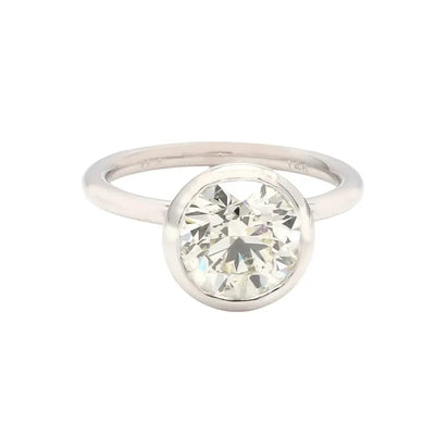 2.16ct Round Brilliant Diamond Bezel Set Solitaire Ring