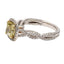 18K Yellow and White Gold Fancy Greenish Yellow Diamond Ring Size 6