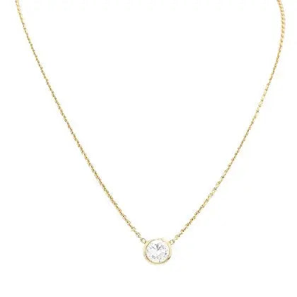 Bezel-Set Solitaire Diamond Necklace
