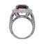 8.18ct Rubellite Tourmaline Cushion Cut & Diamond Ring