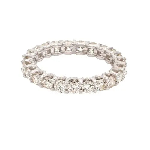 18K White Gold G-H VS1 Round Brilliant Diamond U-Style Eternity Band