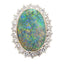 13ct Black Opal Ring with Diamonds GIA