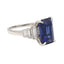 Estate Blue Sapphire & Diamond Platinum Ring Sz. 6.25