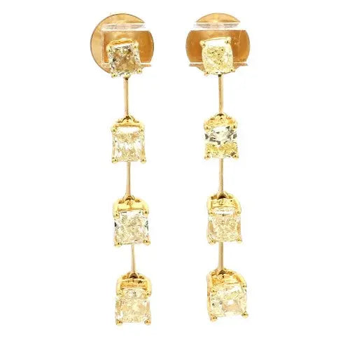 18K Yellow Gold Earrings with Fancy Yellow Diamonds