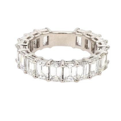 Platinum Band with Emerald Cut Diamonds