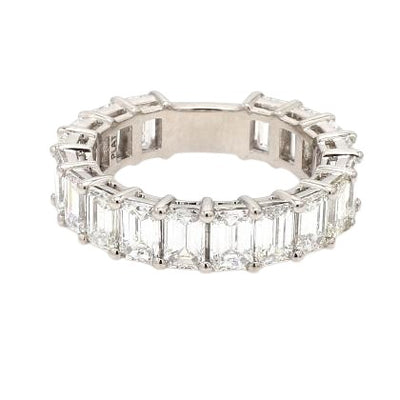 Platinum Band with Emerald Cut Diamonds