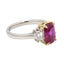 Cushion Ruby Ring with Shield-Cut F VS1 Diamond Accents