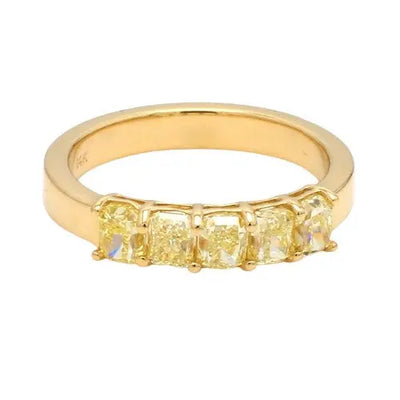 Radiant Fancy Intense Yellow Diamond Ring