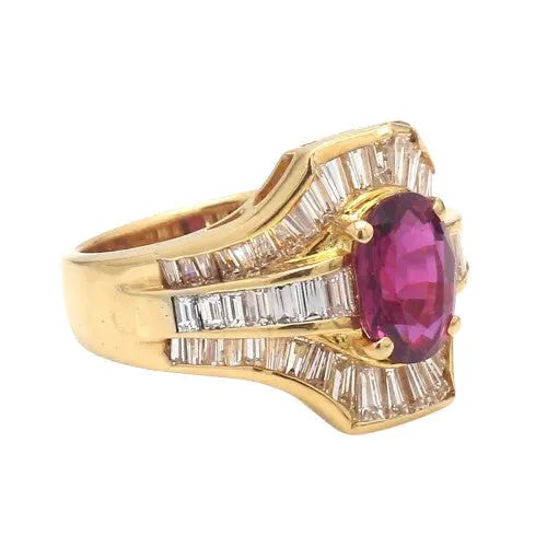 1.75ct Oval Ruby and Diamond Ring by Carl K. Gumpert Inc. Sz. 6.5