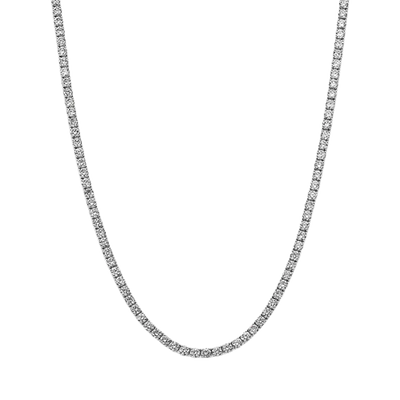 7ctw Round Brilliant Diamond Tennis Necklace White or Yellow Gold 