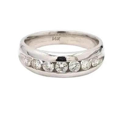 14k White Gold Diamond Band
