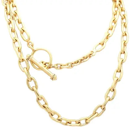18K Yellow Gold 11.5mm OV Link Chain with Toggle