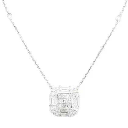 18K White Gold Necklace with Diamonds