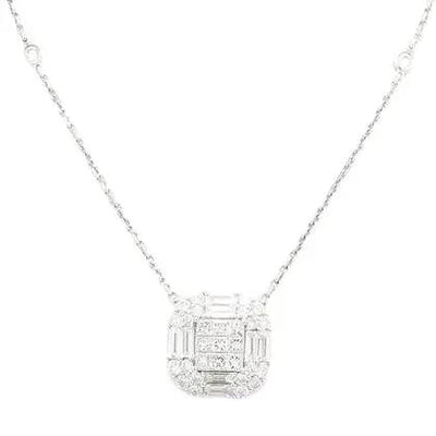 18K White Gold Necklace with Diamonds