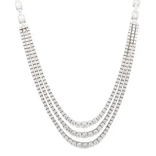 Three-Tier Necklace with Round Brilliant Diamonds