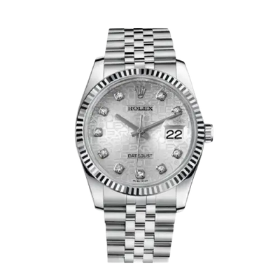 Rolex Datejust 36mm with Silver Jubilee Diamond Dial and Fluted Bezel - Goldstein Diamonds