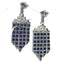Sapphire and Diamond Antique Platinum Earrings