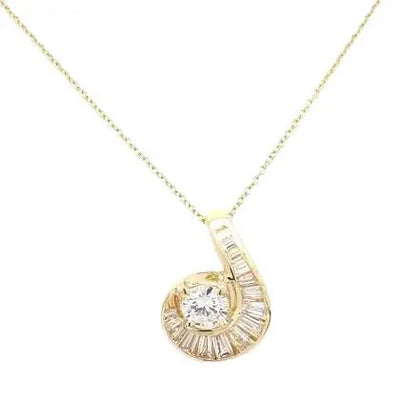 18K Yellow Gold Necklace with Diamond Pendant