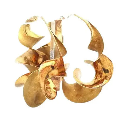 18k Yellow Gold Spiral Hoop Earrings