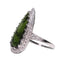 Pear-Shaped Green Tourmaline Ring with Round Diamond Accents