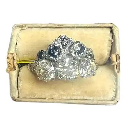 Platinum Ring with Old European Cut Diamonds