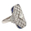 French and Old Mine Cut Diamond Ring with Sapphire Accents