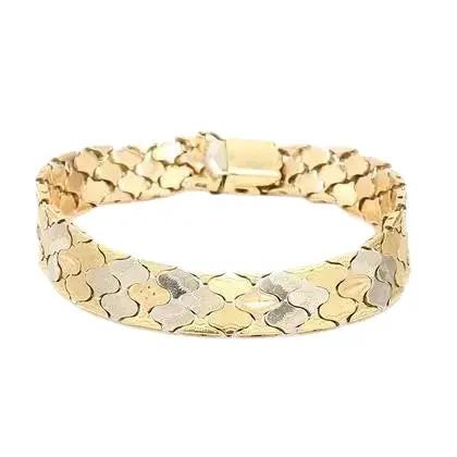 18K 3T Gold Fancy Link Bracelet