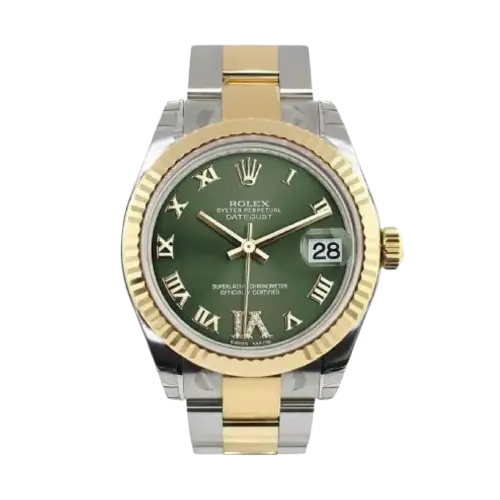 Rolex Datejust Olive Green Roman Dial – 31mm - Goldstein Diamonds