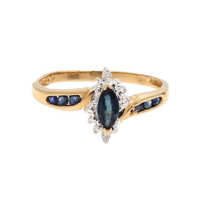14K Yellow and White Gold Sapphire Ring