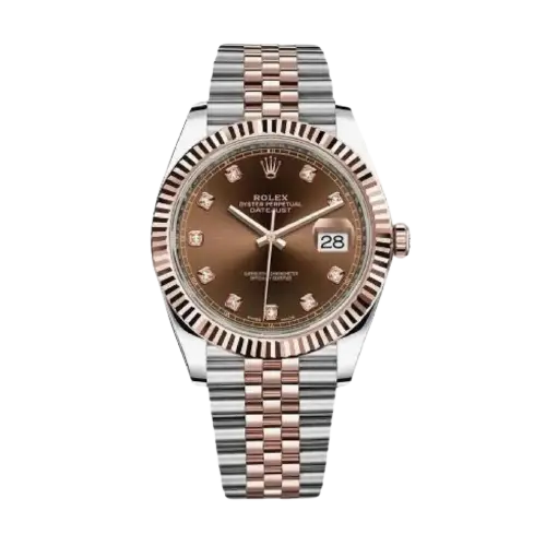Rolex Datejust 41mm Chocolate Diamond Dial, Fluted Bezel – Model 126331 - Goldstein Diamonds