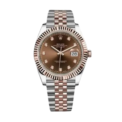 Rolex Datejust 41mm Chocolate Diamond Dial, Fluted Bezel – Model 126331 - Goldstein Diamonds