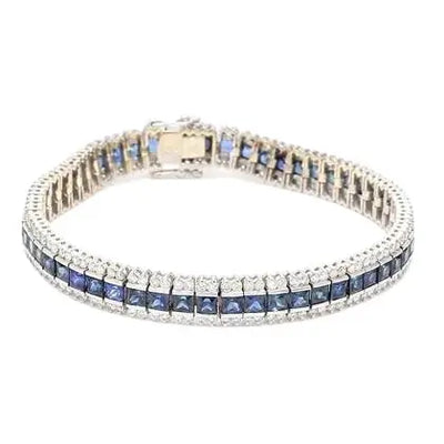 18k White Gold Sapphire and Diamond Bracelet