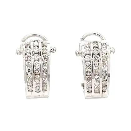 14k White Gold Earrings with Diamonds