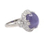 15.00ct Cabochon Purple Star Sapphire and Diamond Ring